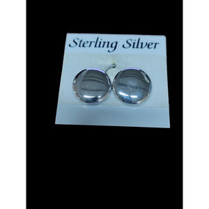 Coro sterling silver disk shaped clip on earrings